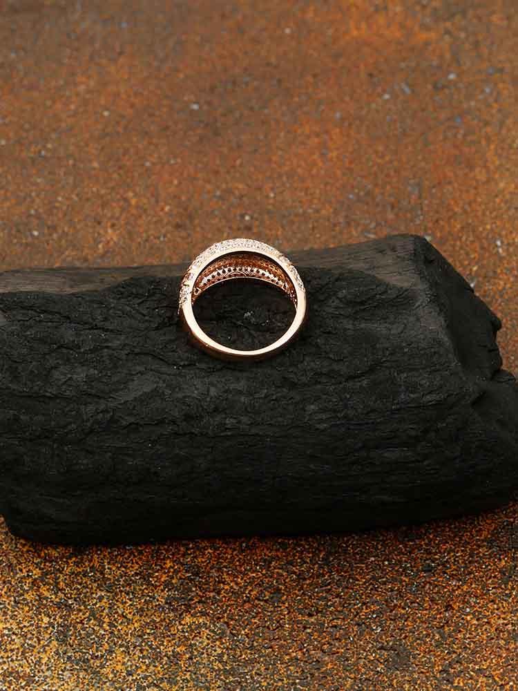 rings - Bling Bag Rose Gold Swati Zirconia Ring