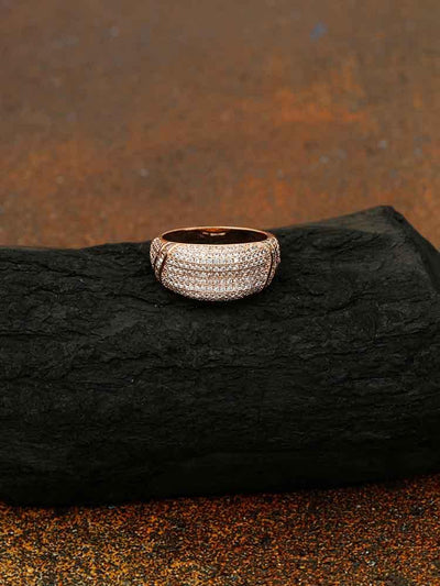 rings - Bling Bag Rose Gold Swati Zirconia Ring