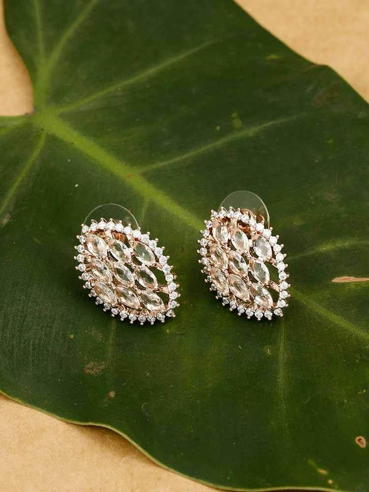 earrings - Bling Bag Rose Gold Tarushree Zirconia Studs