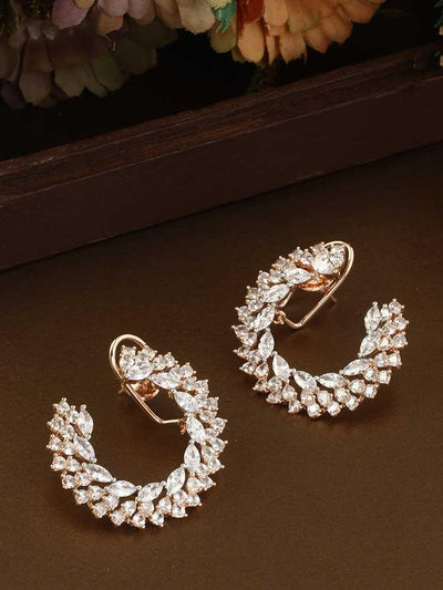 earrings - Bling Bag Rose Gold Vaidehi Zirconia Studs