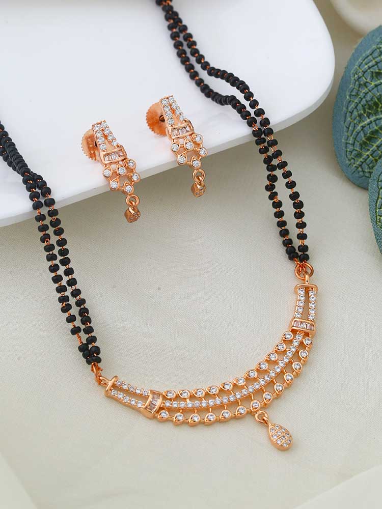 Rose Gold Delima Mangalsutra Set