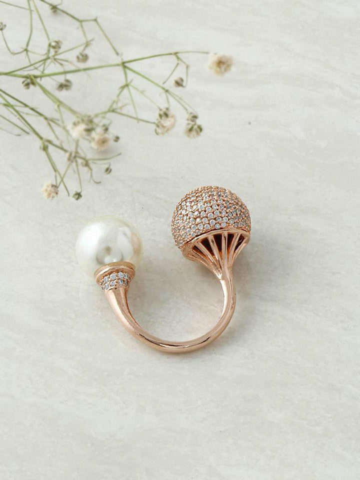 Rosegold Kiran Adjustable Zirconia Ring - Bling Bag