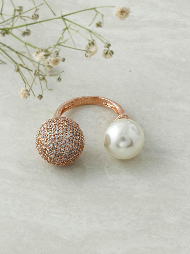 Rosegold Kiran Adjustable Zirconia Ring - Bling Bag