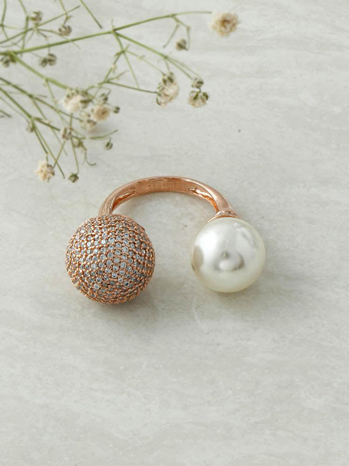 Rosegold Kiran Adjustable Zirconia Ring - Bling Bag