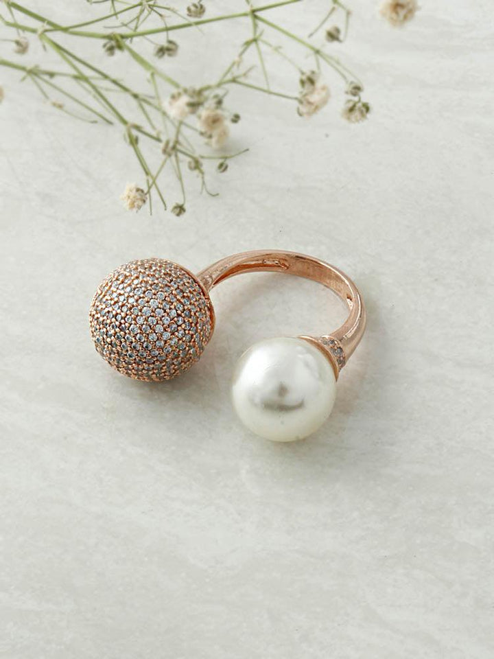 Rosegold Kiran Adjustable Zirconia Ring - Bling Bag