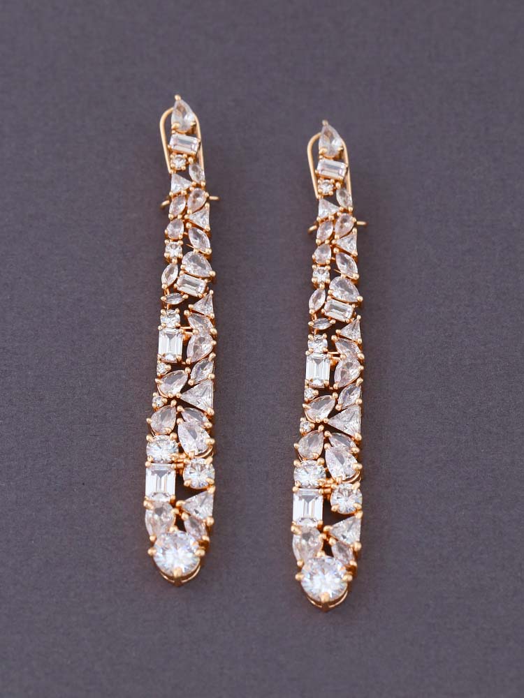 Rose Gold Nathalia Zirconia Danglers