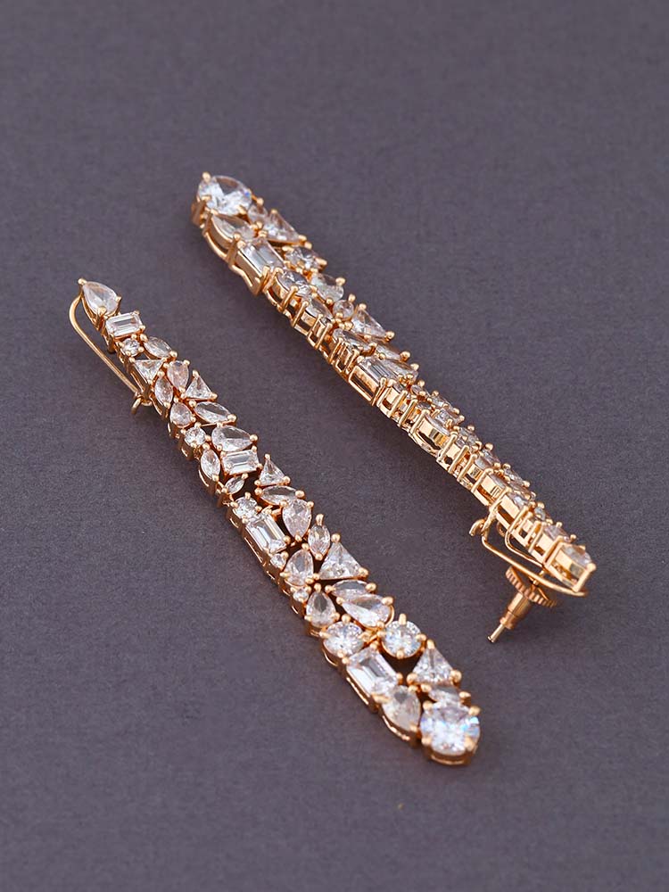 Rose Gold Nathalia Zirconia Danglers