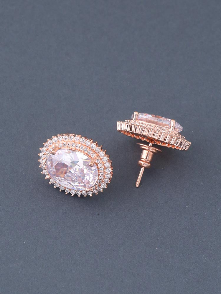 Rose Gold Penelo Zirconia Studs