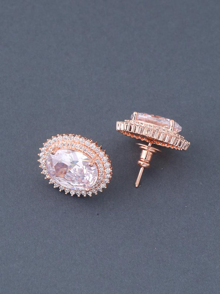 Rose Gold Penelo Zirconia Studs