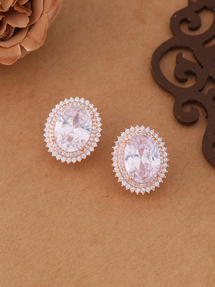 Rose Gold Penelo Zirconia Studs