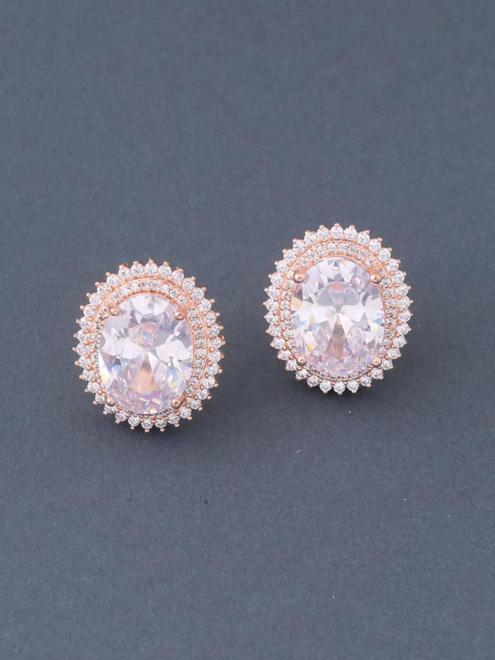 Rose Gold Penelo Zirconia Studs