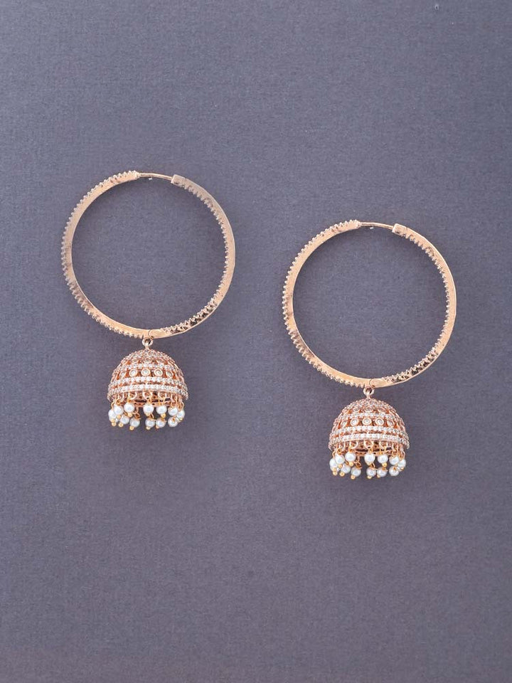Rosegold Vincenza Zirconia Jhumkis