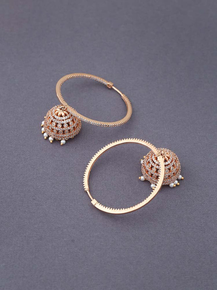 Rosegold Vincenza Zirconia Jhumkis