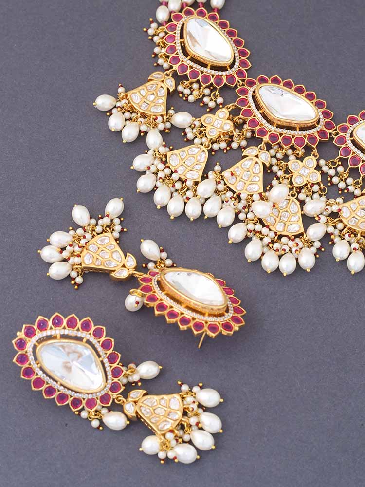 Ruby Adritya Kundan Jewellery Set