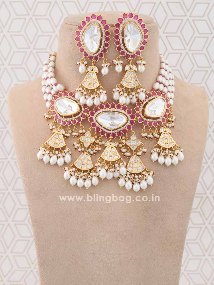 Ruby Adritya Kundan Jewellery Set