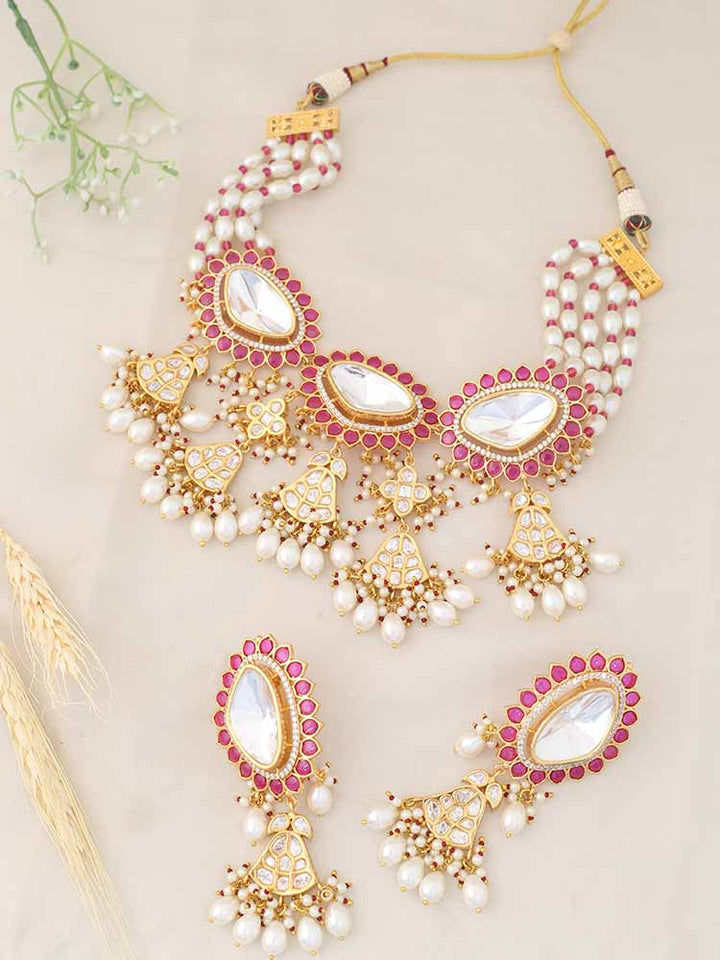 Ruby Adritya Kundan Jewellery Set