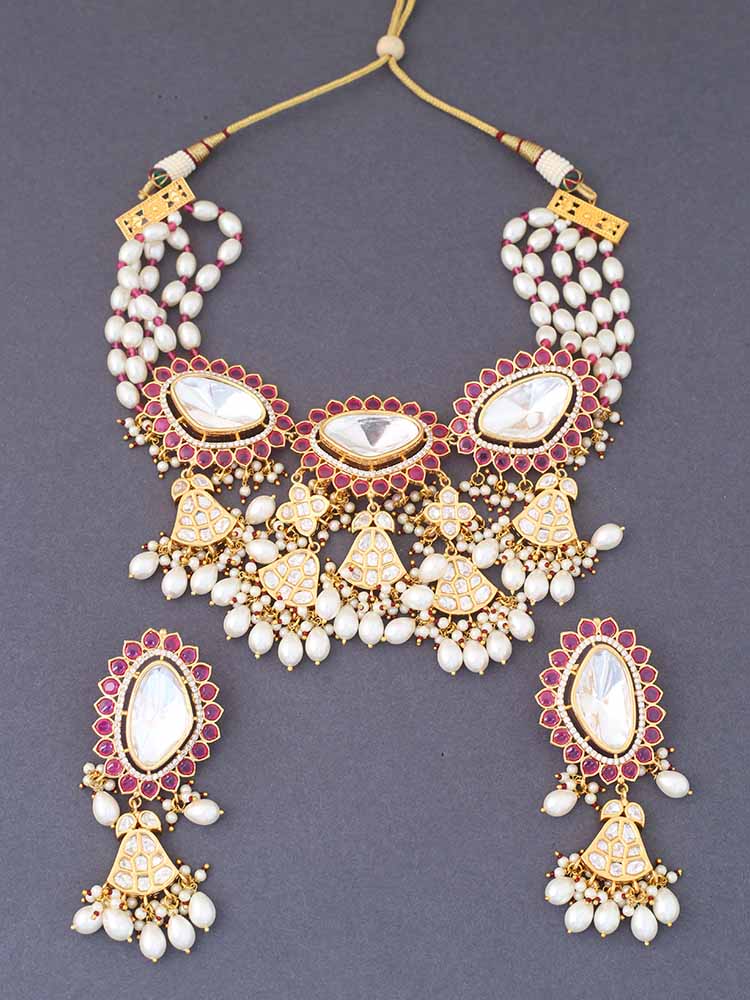 Ruby Adritya Kundan Jewellery Set