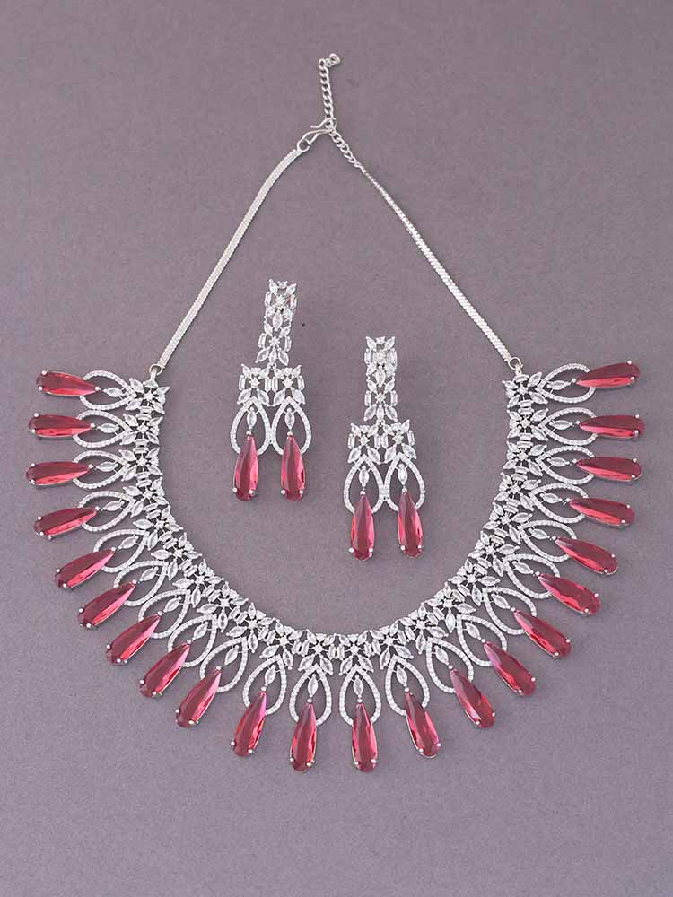 Ruby Camelia Zirconia Jewellery Set