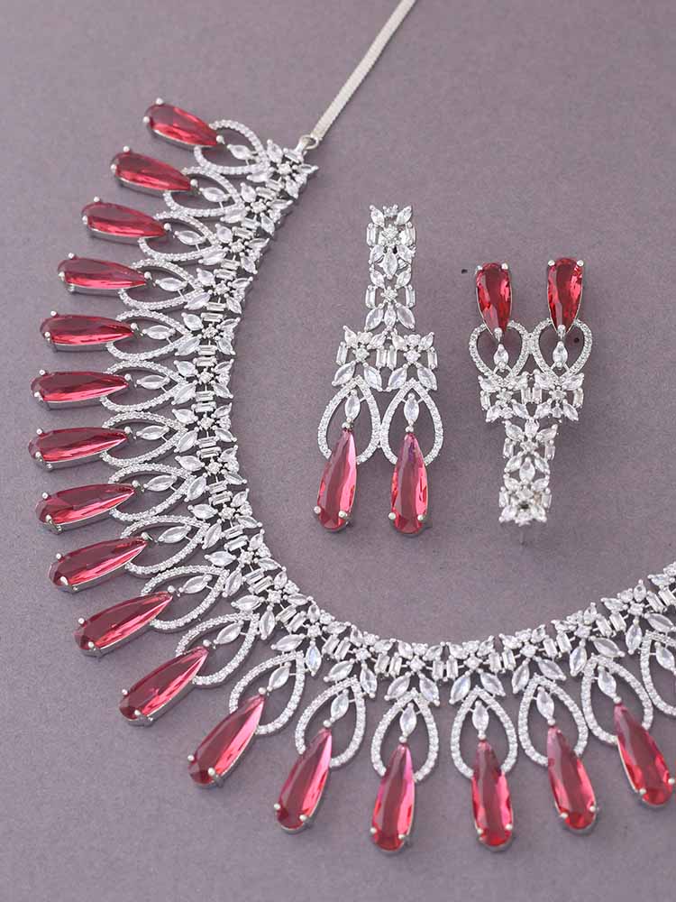 Ruby Camelia Zirconia Jewellery Set