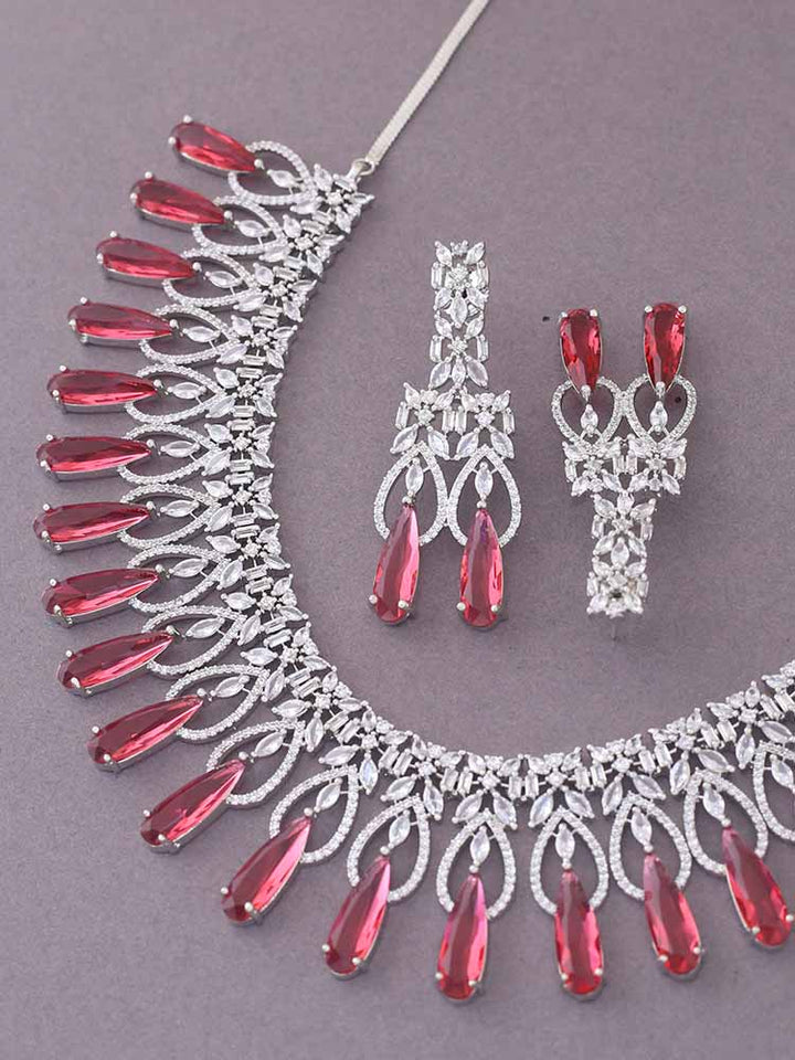Ruby Camelia Zirconia Jewellery Set