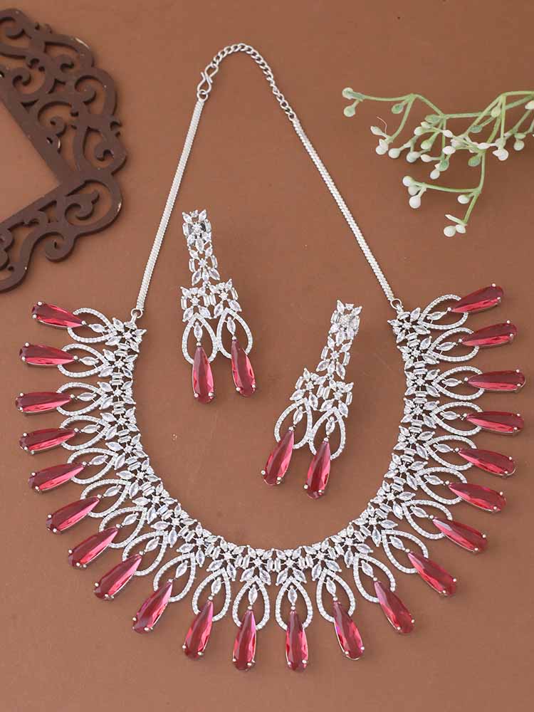Ruby Camelia Zirconia Jewellery Set