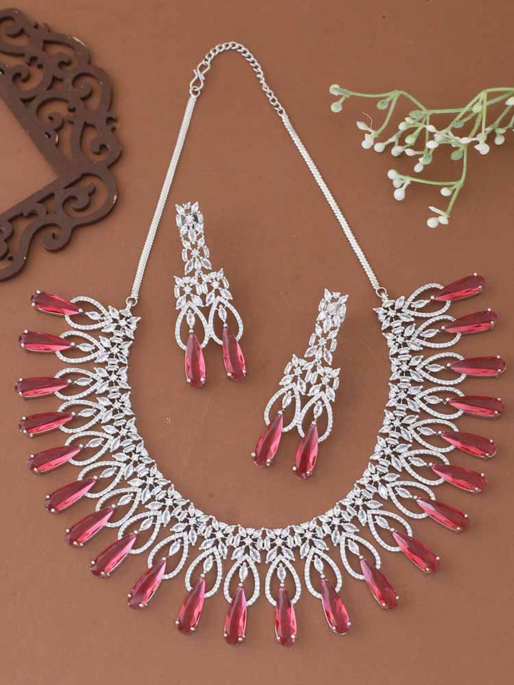 Ruby Camelia Zirconia Jewellery Set