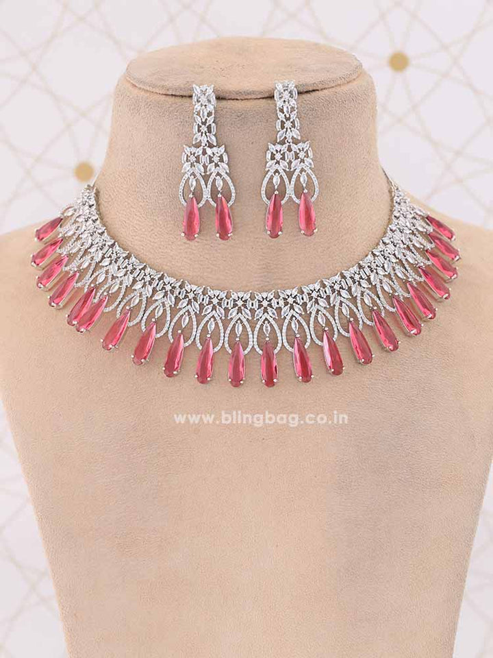 Ruby Camelia Zirconia Jewellery Set