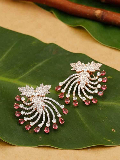 earrings - Bling Bag Pink Iris Zirconia Studs