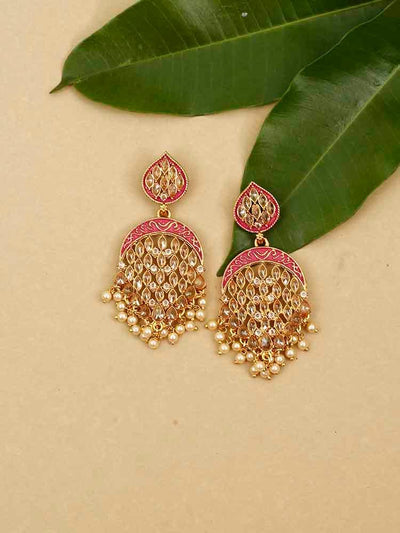 earrings - Bling Bag Hot Pink Ishika Dangler Earrings