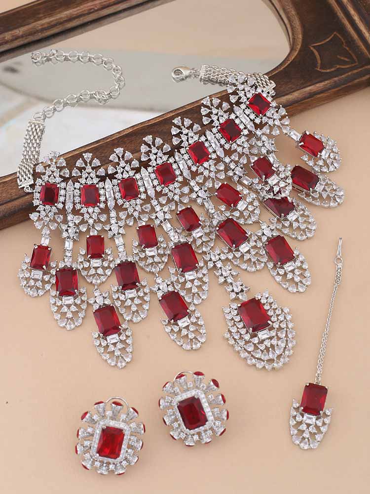 Ruby Kiara Bridal Jewellery Set – Bling Bag - Main Image