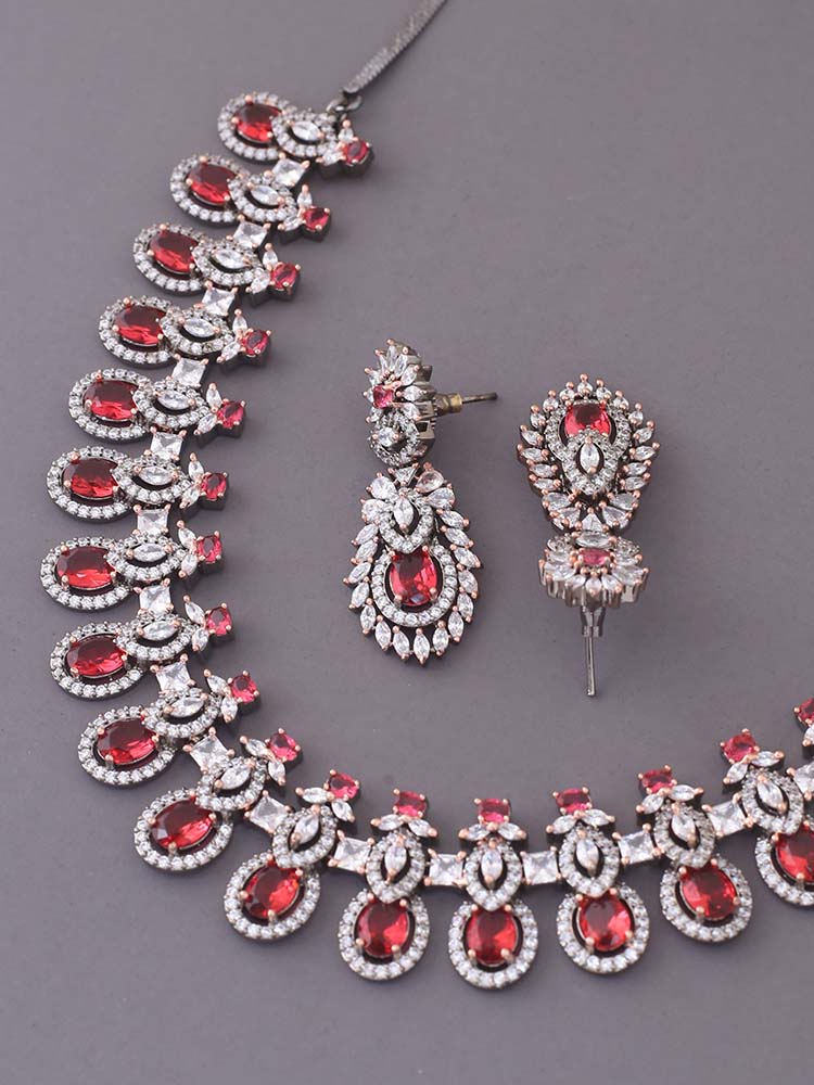 Ruby Larisa Zirconia Jewellery Set