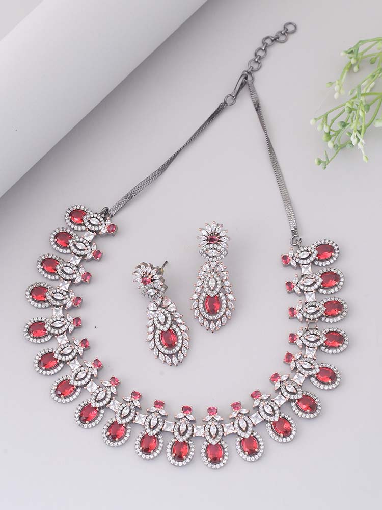 Ruby Larisa Zirconia Jewellery Set