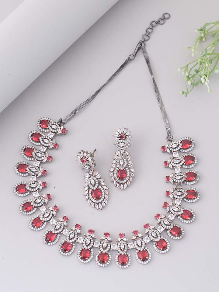 Ruby Larisa Zirconia Jewellery Set
