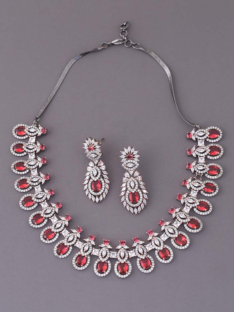 Ruby Larisa Zirconia Jewellery Set