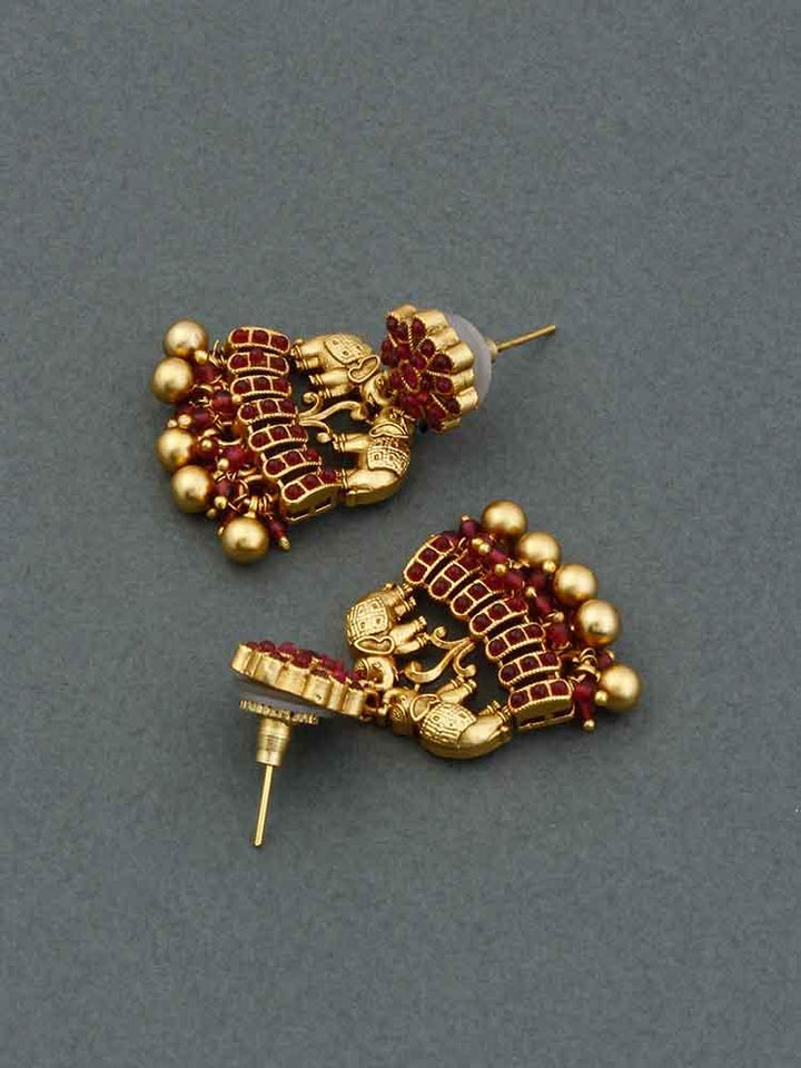 Ruby Roopal Designer Temple Earrings - Bling Bag