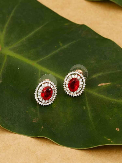 earrings - Bling Bag Ruby Samit Zirconia Studs