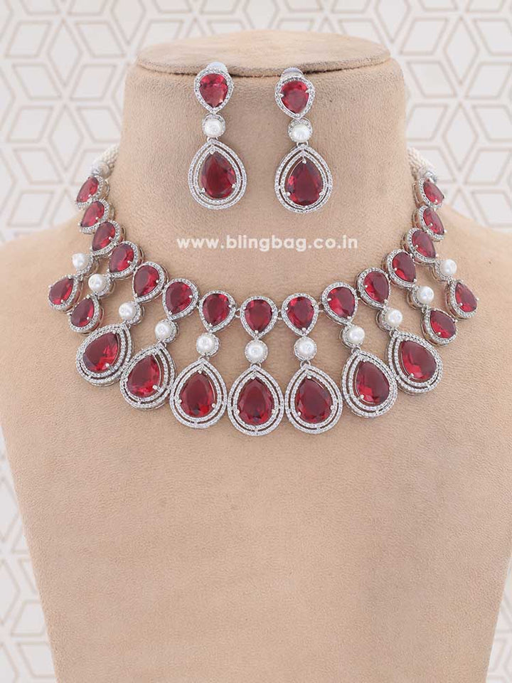 Ruby Shiraz Victorian Diamond Jewellery Set