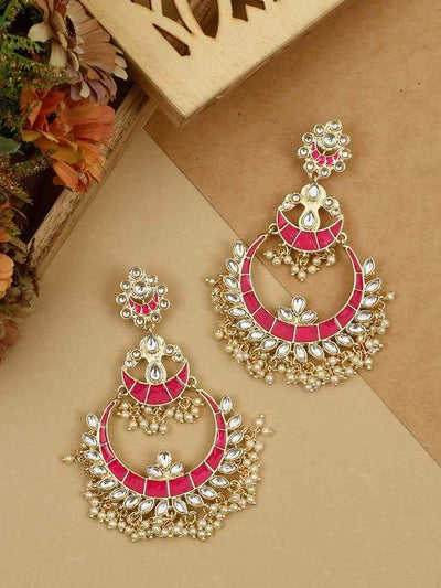 earrings - Bling Bag Ruby Tejaswini Chaandbali Earrings