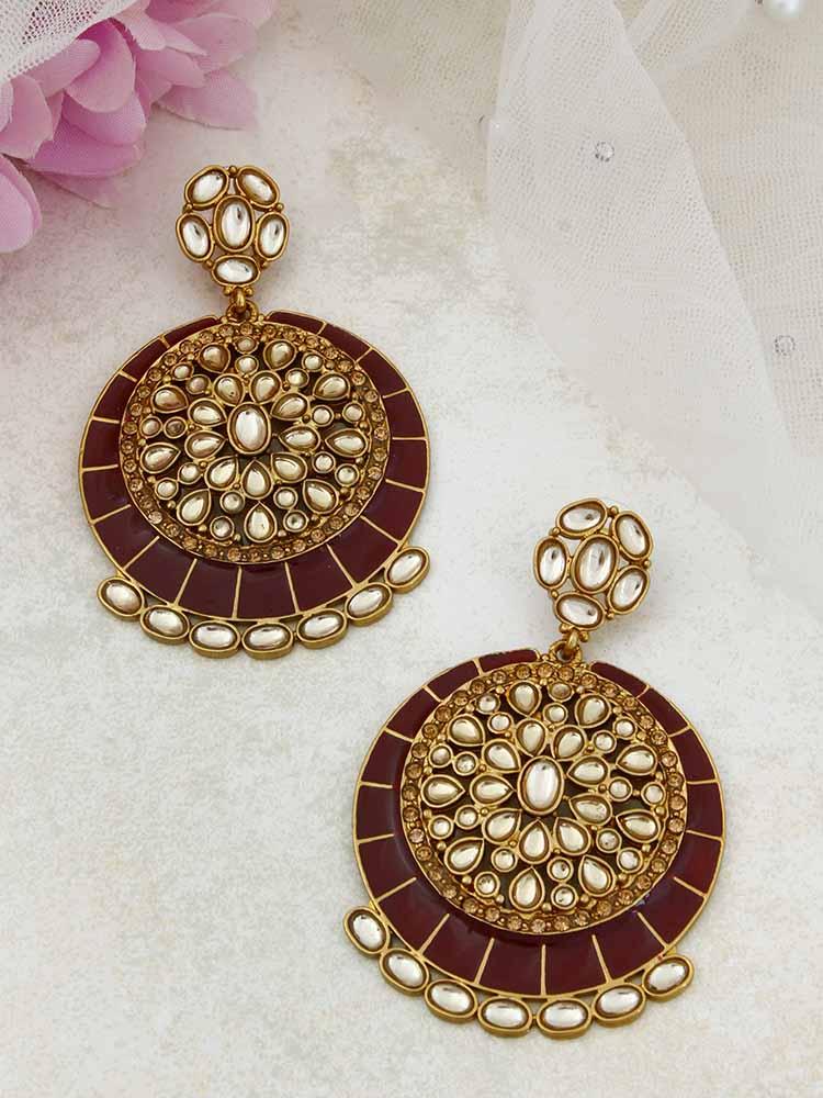 Ruby Sameera Kundan Earrings - Bling Bag