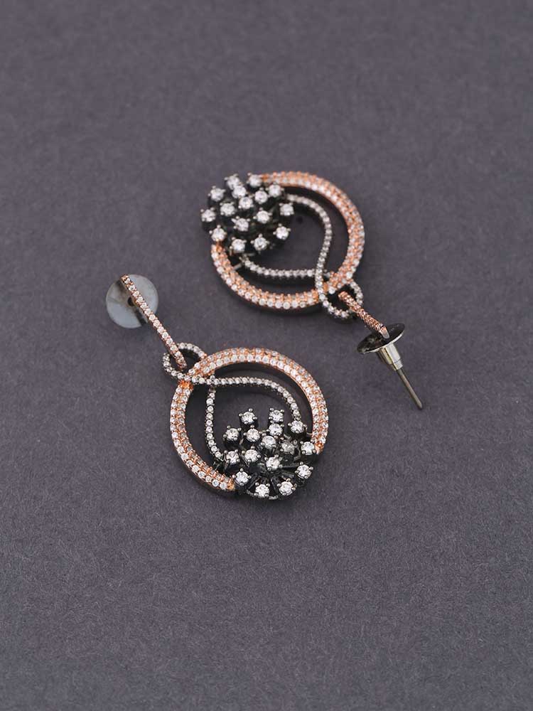 Silver Edon Zirconia Danglers