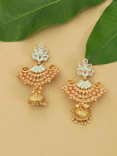earrings - Bling Bag Turquoise Divisha Jhumki Earrings