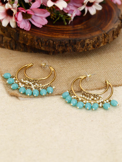 earrings - Bling Bag Turquoise Warhi Designer Hoops