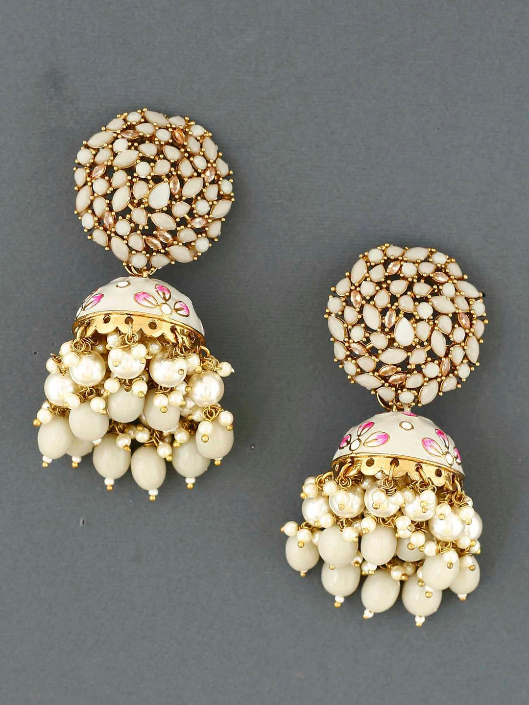 earrings - Bling Bag Smoke Daliha Jhumki Earrings