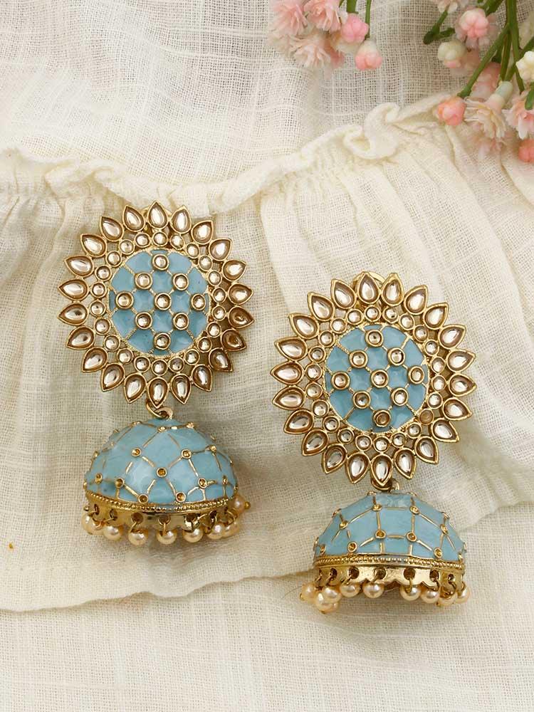 Turquoise Suraj Jhumkis - Bling Bag