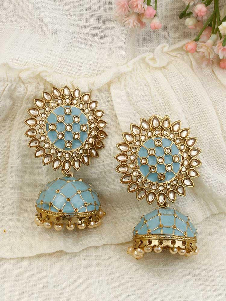 Turquoise Suraj Jhumkis - Bling Bag