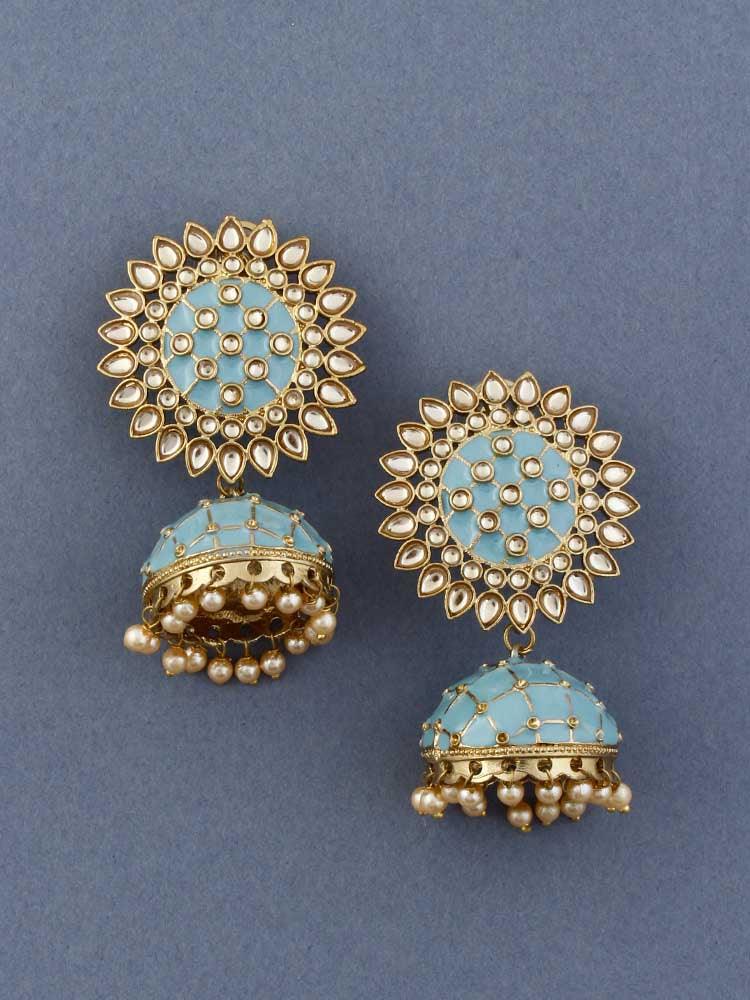 Turquoise Suraj Jhumkis - Bling Bag