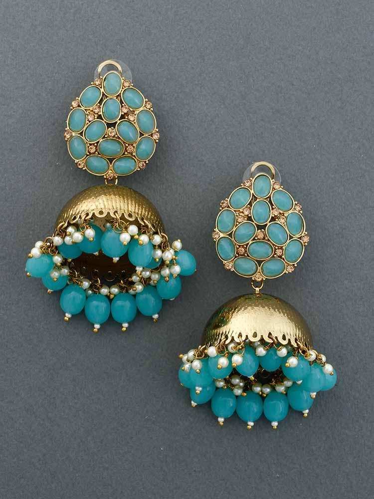 Turquoise Bubble Jhumkis - Bling Bag