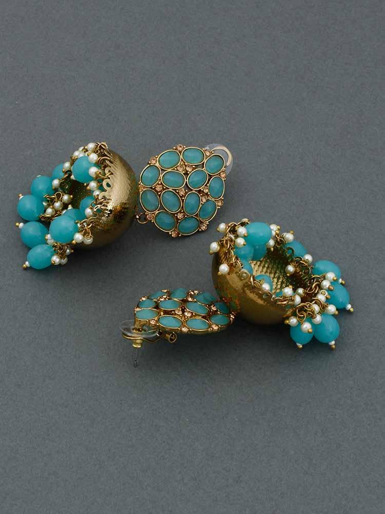 Turquoise Bubble Jhumkis - Bling Bag