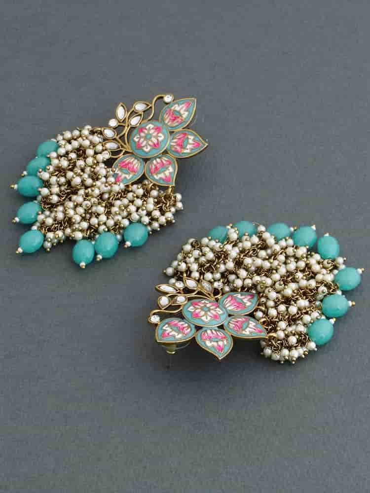 Turquoise Chakrika Designer Earrings - Bling Bag