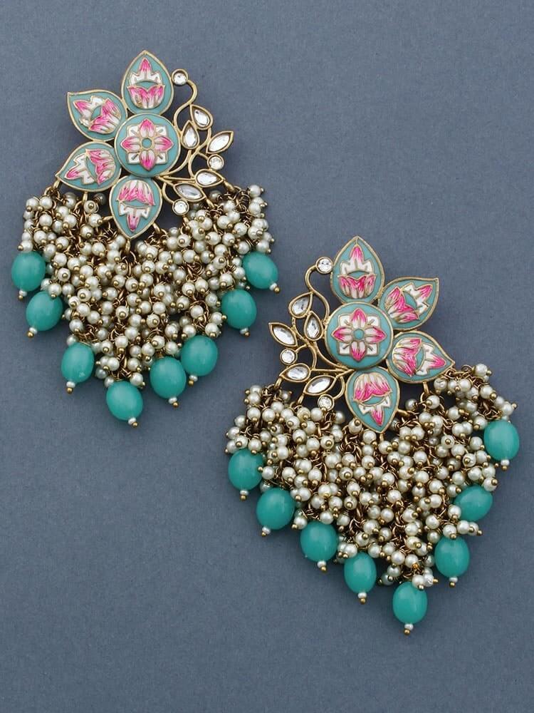 Turquoise Chakrika Designer Earrings - Bling Bag